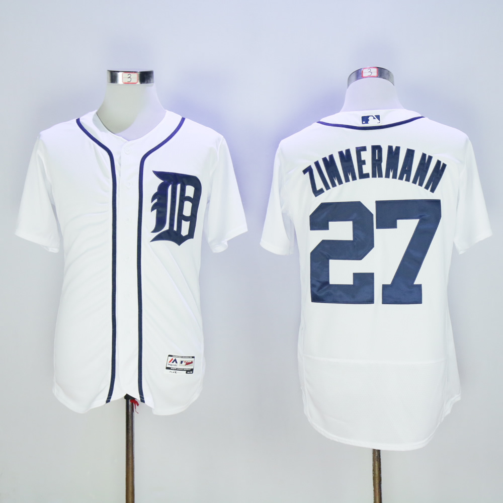 Men Detroit Tigers 27 Zimmermann White MLB Jerseys